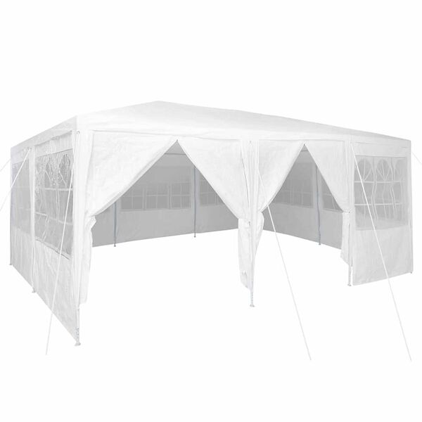 vidaXL Partytelt Hvit 600 x 400 x 266 cm Polyethylen