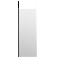 vidaXL Dørspeil svart 30x80 cm glass og aluminium