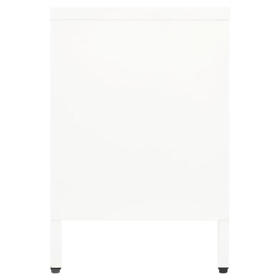 vidaXL TV-benk hvit 105x35x52 cm stål og glass
