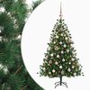 vidaXL Kunstig juletre med julekuler 150 cm 150 LED-lys Varmhvit