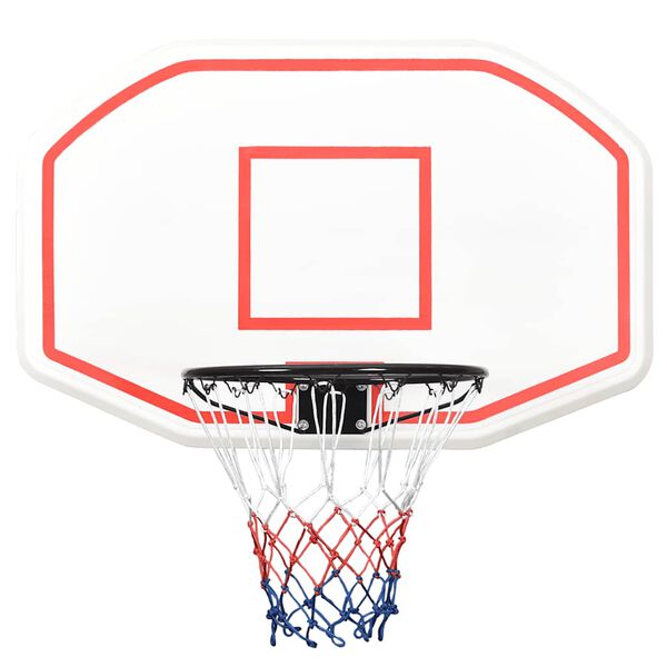 vidaXL Bakplate for basketballkurv hvit 109x71x3 cm polyeten