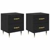 vidaXL Nattbordskap 2 stk. Svart Eik 40 x 35 x 47,5 cm Konstruert tre
