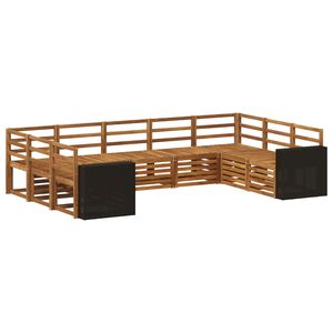 vidaXL Seksjonssofa Sett 9 pcs Naturlig Solid akasietre