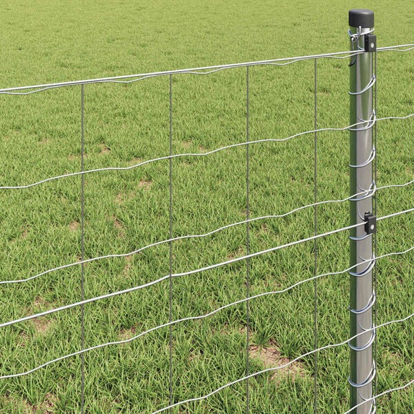 vidaXL Euro gjerde sølv 0.8 x 10 m Varmegalvanisert jern