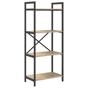vidaXL Bokhylle 4 niv&aring;er 56 x 34 x 133,5 cm Konstruert tre Sonoma eik