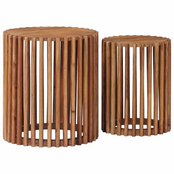 vidaXL Sidebordssett med lagring med d&oslash;r Brun 40 x 40 x 45 cm