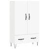 vidaXL Highboard hvit 69,5x31x115 cm konstruert tre