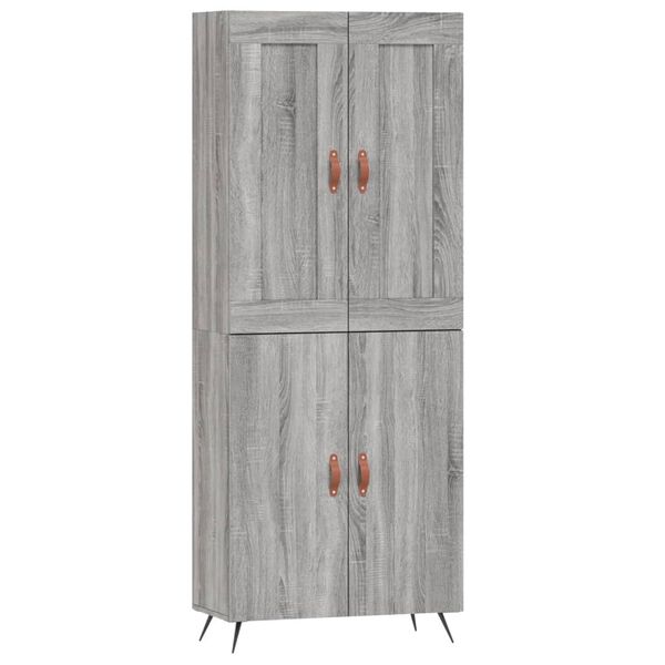 vidaXL Highboard gr&aring; sonoma 69,5x34x180 cm konstruert tre