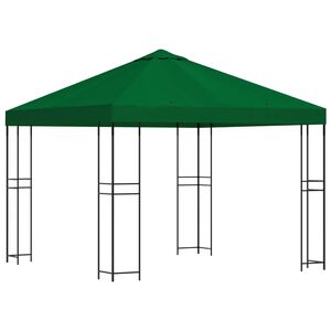 vidaXL Paviljong 3 x 3 m Gr&oslash;nn Polyester og st&aring;l 190 gsm