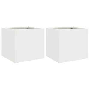 vidaXL Plantekasser 2 stk hvit 32x30x29 cm st&aring;l