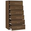 vidaXL Skjenk med 6 skuffer brun eik 50x34x96 cm konstruert tre