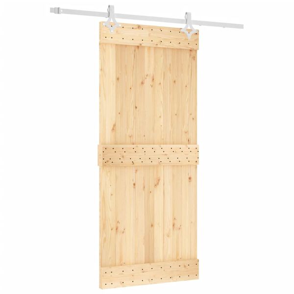 vidaXL Skyvedør med monteringstilbehør 90x210 cm heltre furu