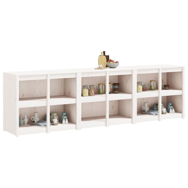 vidaXL Utekj&oslash;kkenskap 3 stk hvit heltre furu