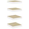 vidaXL Flytende vegghyller 4 stk eik og hvit 23x23,5x3,8 cm MDF
