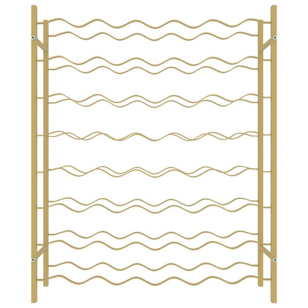 vidaXL Vinstativ for 48 flasker metall gull