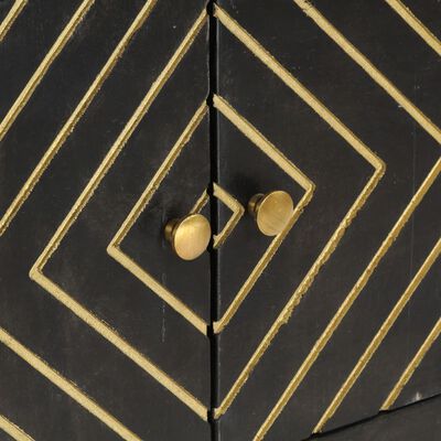 vidaXL Sidebord svart og gull 120x30x75 cm heltre mango