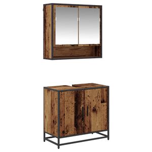 vidaXL Baderomsinnredningssett 2 stk. Gamle tre 65 x 33 x 60 cm