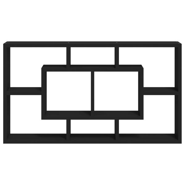 vidaXL Vegghylle med 8 rom svart