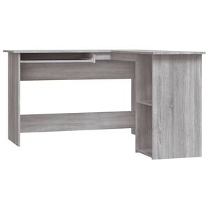 vidaXL Hj&oslash;rnepult gr&aring; sonoma 120x140x75 cm konstruert tre