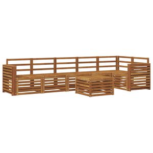 vidaXL Seksjonssofa Sett 7 pcs Naturlig Solid akasietre