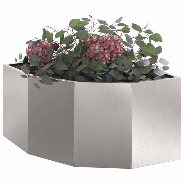 vidaXL Hj&oslash;rne Plante s&oslash;lv 60 x 60 x 35 cm Rustfritt st&aring;l