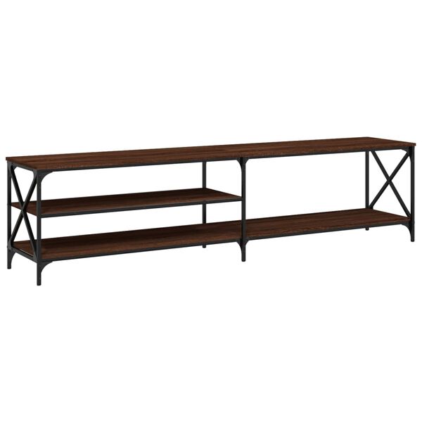 vidaXL TV-benk brun eik 200x40x50 cm konstruert tre og metall