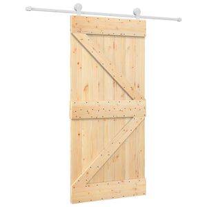 vidaXL Skyved&oslash;r Naturlig og Hvit 95 x 210 cm Massiv Furu Tre