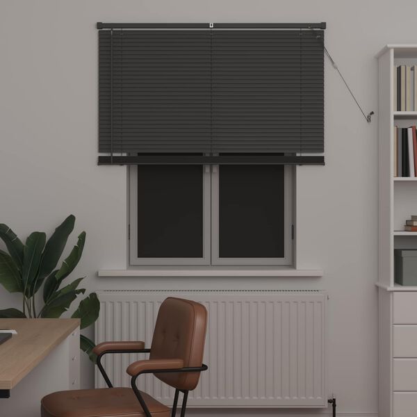 vidaXL Venetiansk persienne Justerbar S&oslash;lvgr&aring; 150 x 120 cm PVC