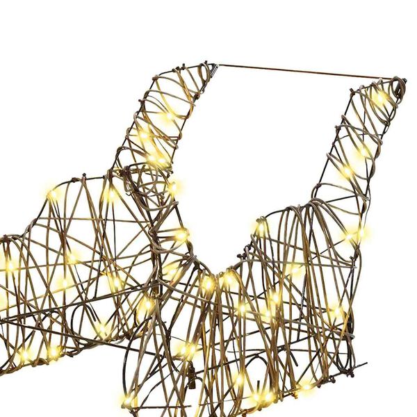 vidaXL Reinsdyr Trekke Slede Varmhvit 52.5 x 28 x 32.5 cm Rotting