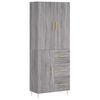 vidaXL Highboard gr&aring; sonoma 69,5x34x180 cm konstruert tre