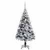 vidaXL Kunstig juletre med 150 LED Hvit 150 cm PVC og St&aring;l og Plast