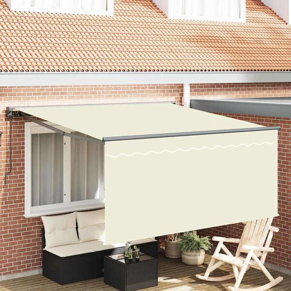 vidaXL Innvendbar Markise Krem 350 x 250 cm Polyester og aluminium