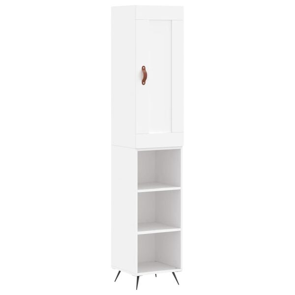 vidaXL Highboard hvit 34,5x34x180 cm konstruert tre