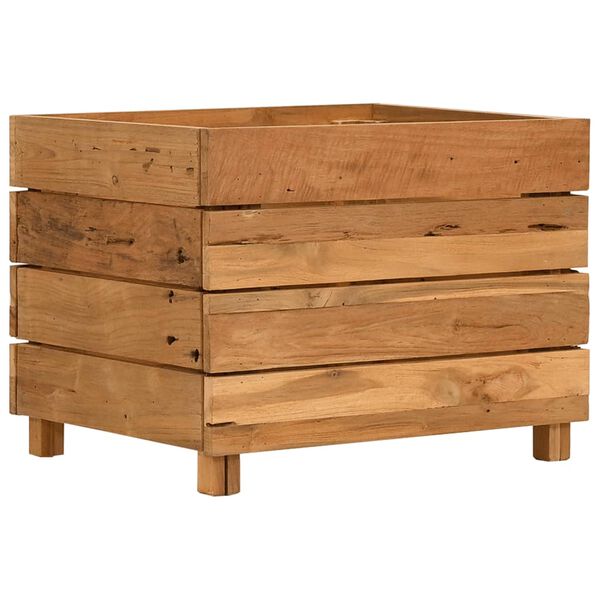 vidaXL H&oslash;ybed 50x40x38 cm resirkulert teak og st&aring;l