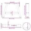 vidaXL Salongbordben A-formet 2 stk 30x(30-31) cm stål