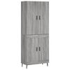 vidaXL Highboard grå sonoma 69,5x34x180 cm konstruert tre