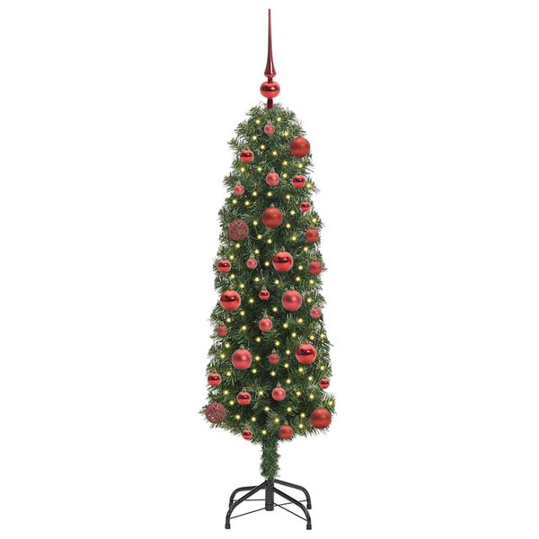 vidaXL Kunstig juletre med 150 LED gr&oslash;nn 120 cm PVC og st&aring;l og plast