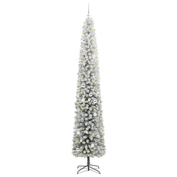 vidaXL Kunstig juletre med 300 LED gr&oslash;nn 270 cm PVC og st&aring;l og plast