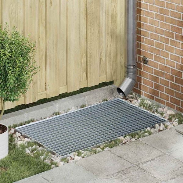 vidaXL Rist sølv 30 x 30 x 2 cm Hot-Dip Galvanisert Stål