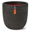 Capi Eggformet plantepotte Nature Rib 35x34 cm m&oslash;rkebrun