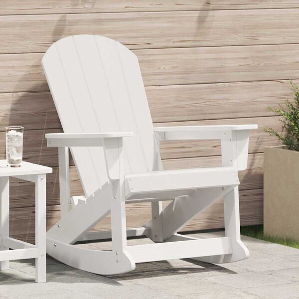vidaXL Adirondack gyngestol Hvit 92 x 73,5 x 92 cm HDPE