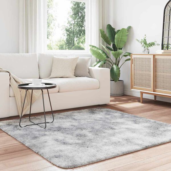 vidaXL Flossteppe med lang luv NAVARRA s&oslash;lvgr&aring; 160x160 cm polyester