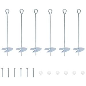 vidaXL Jordanker 6 pcs S&oslash;lv &Oslash;10 x 40 cm Galvanisert metall