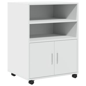 vidaXL Rulleskap hvit 60x48x81 cm konstruert tre