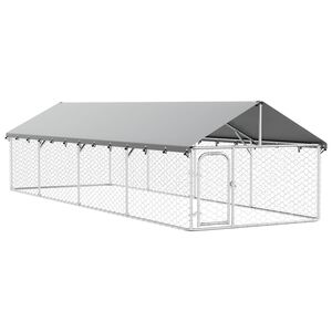 vidaXL Utend&oslash;rs hundeg&aring;rd med tak 600x200x150 cm