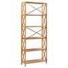 vidaXL Hylle 6 etasjer 80x30x205 cm heltre eik