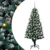 vidaXL Kunstig juletre med 150 LED gr&oslash;nn 150 cm PVC og St&aring;l og Plast