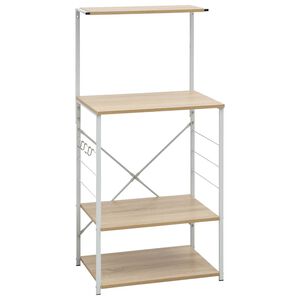vidaXL Hylle til mikrob&oslash;lgeovn hvit eik 60x39,6x123 cm konstruert tre