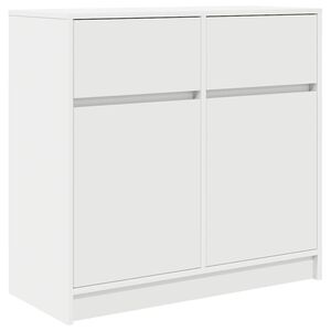 vidaXL Skjenk med skuff hvit 80x34x76 cm konstruert tre