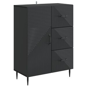 vidaXL Serviesskap med skuff Svart 66 x 34,5 x 89,5 cm Konstruert tre